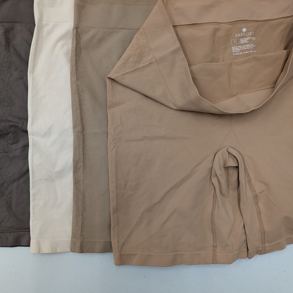 Breezies Seamless Shaping Shorts Trio in Chocolate, Cream, and Taupe - Picture 3 of 4